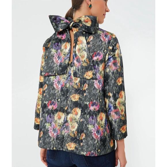 Tuckernuck Midnight Primrose Jacquard Faye Blouse NWT size XXS - Picture 4 of 7